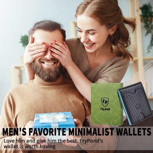 Men`s Minimalist Slim Wallet with Money Clip RFID Blocking Function and Large - Picture 6 of 6