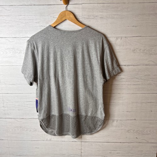 Adidas X Stella McCartney Shirt Womens Size Medium Gray Graphic Mesh Hem - Picture 9 of 15