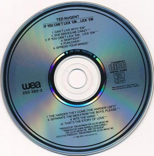 Ted Nugent If You Can't Lick 'em... Lick 'em CD Germany Wea 1988 2553852 - Picture 3 of 3