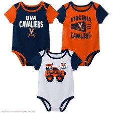 NCAA Virginia Cavaliers Infant Boys' 3pk Bodysuit - 3-6M: Team Logo Sports Ap...