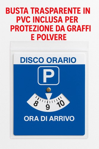 STALIVA 2 Pezzi Disco Orario Auto Formato Grande 11.5x15 cm con Busta PVC - Foto 3 di 24