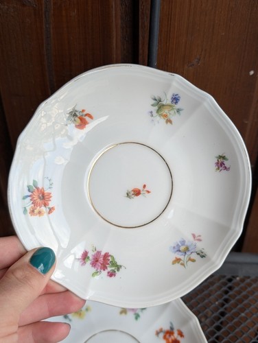 Porzellandose Bonbonniere Fürstenberg Porzellan Zuckerdose, 5x Untertasse - Bild 8 von 16