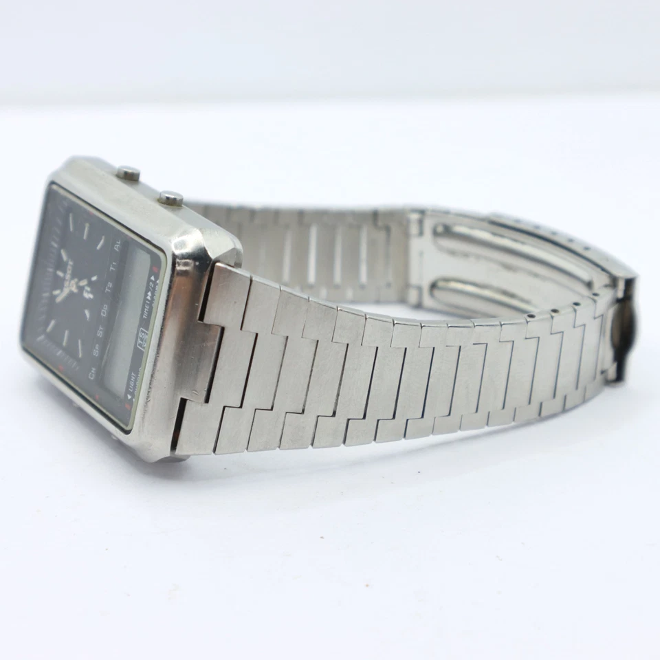 Rare Tissot F1 TSX 3 96001 LCD Digital Quartz Cal 2045 Bracelet Stainless Watch - image 3 of 4
