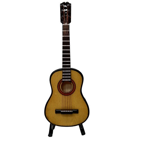 Guitarra miniatura 1:6 para casa de muñecas instrumento musical juguetes accesorios con soporte - Imagen 13 de 14