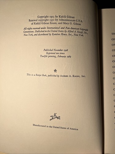 The Prophet by Kahlil Gibran 15th Printing 1971 Hardcover Slipcase Illustrated - Picture 4 of 5