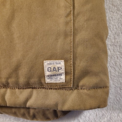 Gap Men's S Trucker Vest Tan Industrial Down Canvas Puffer Full Zip Vintage - Picture 4 of 20