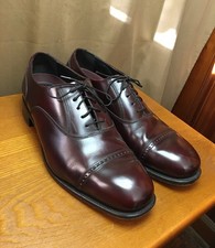 FLORSHEIM LEXINGTON Burgundy Mens Size 11D Lace-Up Leather Dress Shoes Excellent
