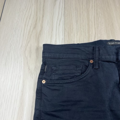 "Pantalones Tom Ford Button Fly pierna recta para hombre talla 34 entrepierna 34"" negros" - Imagen 4 de 19