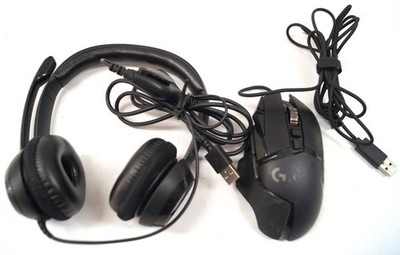 LogiTech Gaming Mouse G502 and Headset R-R-DZL-A00146 Black WORKING Sytstem F133