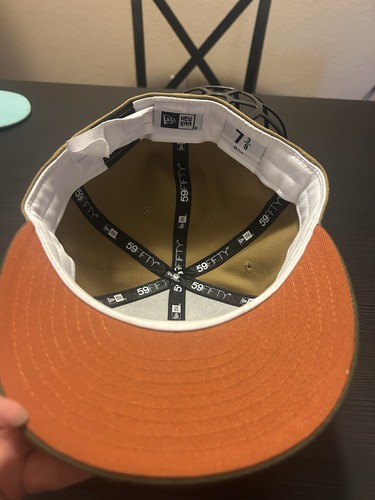 Las Vegas Raiders Super Bowl XVIIl 59Fifty New Era Bronceado Neutro Gorra Hombres 7 3/8 - Imagen 5 de 6