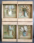 Set of 4 NewView Floral Bench 6" x 4" 3D Decorative Accent Wall Plaque NEW