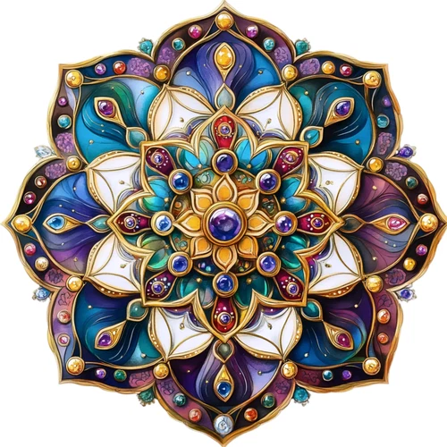 Mandala Flower Floral Botany Botanical Self Adhesive Vinyl Sticker
