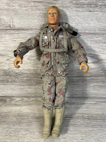 1992 GI Joe 12” Action Figure Doll 1:6 Hasbro Duke Flocked Hair w/Boots & Pack