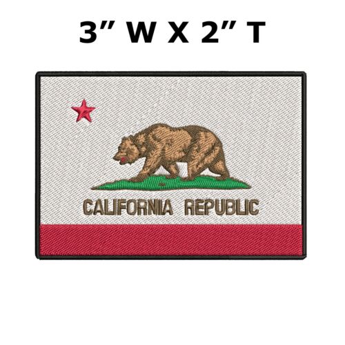 CALIFORNIA STATE FLAG Hook Backing Patch Flag of California Republic - Afbeelding 1 van 11