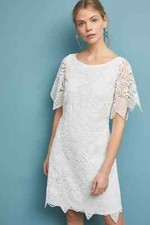 Anthropologie Charleston Lace Mini Dress Ivory Size 6 NWT