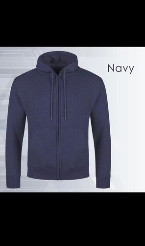 Mens Full Zip Up Plain Hooded Hoodie Adult Fleece Zipper Hoody Top UK - Picture 4 of 6
