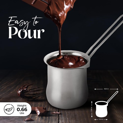 Calentador de café de acero inoxidable cocina alpina, 22 oz con mango colgante ergonómico - Imagen 6 de 7