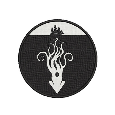 Kraken Sea Monster Patch Embroidered Iron-on Applique Ocean Myth Legend 