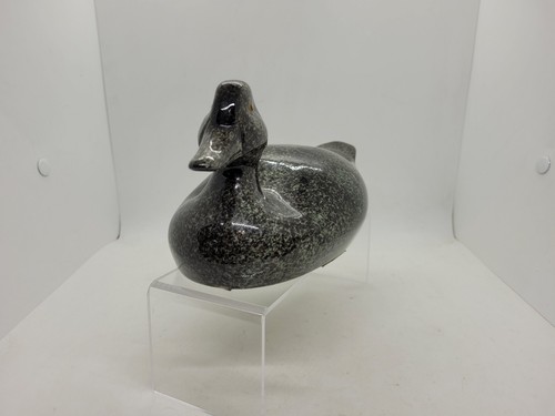 Estatuilla señuelo de pato de porcelana negra y gris moteada Green City de colección - Imagen 3 de 11