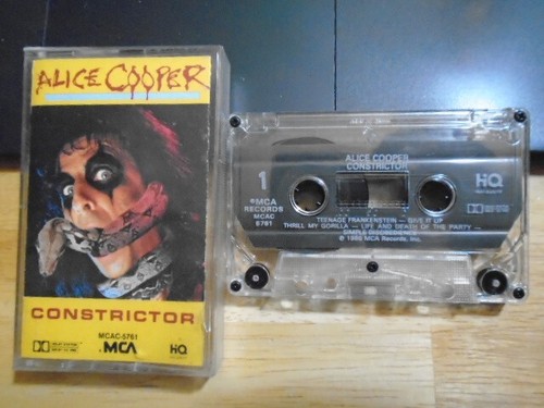 RARE OOP Alice Cooper CASSETTE TAPE Constrictor rock 1986 FRIDAY THE 13TH Jason