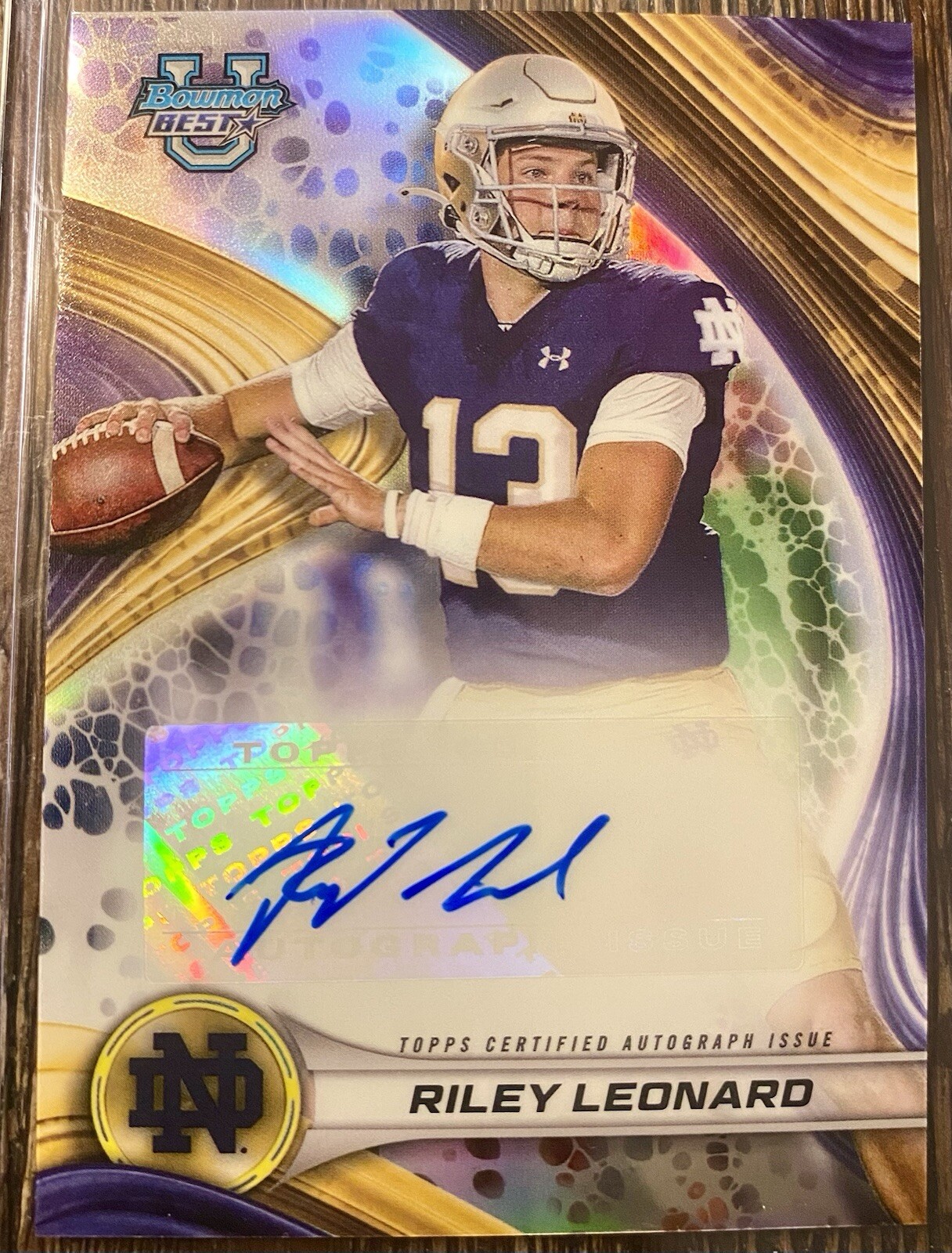 Riley Leonard 2024 Bowman University’s Best Football Auto Notre Dame BOA-RL