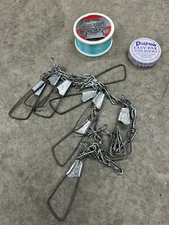 Vintage Dolphin Easy-Pak Fish Hooks Tin Kastrike Line Chain Stringer cabin decor