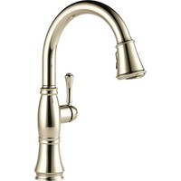 Delta Faucets Cassidy Single Handle Kitchen Faucet, Polished Nickel |9197-pn-dst on sale Delta Faucets Cassidy Single Handle Kitchen Faucet, Polished Nickel |9197-pn-dst on sale