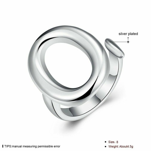 New Women Jewelry 925 Sterling Silver Plated Open Adjustable O Ring Thumb Finger