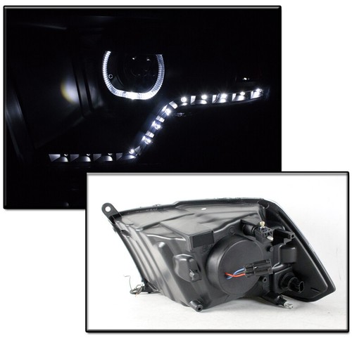 FOR 09-18 RAM 1500/10+ 2500 3500 HALO LED BLACK PROJECTOR HEADLIGHTS W/6K HID - Picture 2 of 4