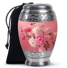 Flower Adult Funeral Urn, Urns For Male Human Ashes, 10 Inch