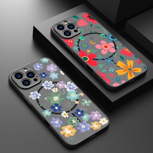 Funda híbrida magnética con flores para iPhone 16 15 Pro Max Plus 16e 14 13 12 11 - Imagen 1 de 19