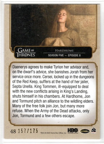 GAME OF THRONES THE COMPLETE SERIES GOLD HOLOFOIL PARALLEL BASE #48 #'D 157/175 - Picture 2 of 2