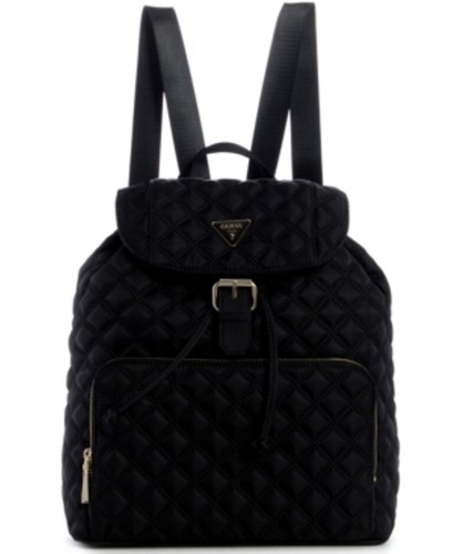 Guess Jaxi Large Quilted Backpack Black Silver