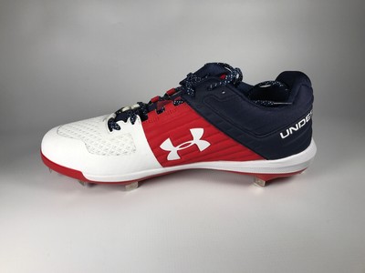 under armour red white and blue football cleats