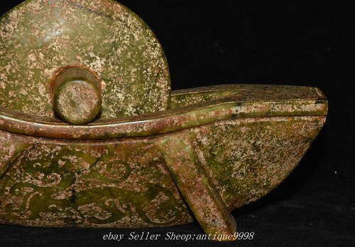Ancienne statue en pierre de boutiques moulin motif bête dragon sculpté en jade culture chinoise Hongshan