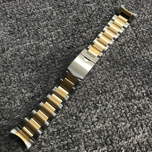 22 mm Halbgold Massiv Gebogenes Ende 316L Stahl Uhrenarmband für Tudor Black Bay - Bild 3 von 6