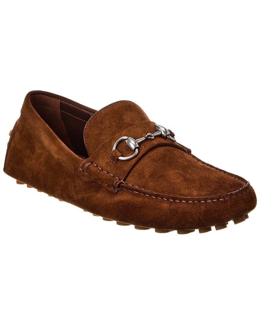 Мужские кроссовки Gucci Horsebit из замши для водителя 128990₽