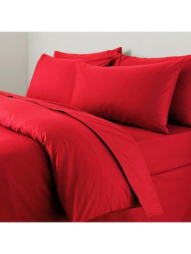 Juego de ropa de cama y funda de almohada teñida lisa individual doble King Super King - Imagen 5 de 17