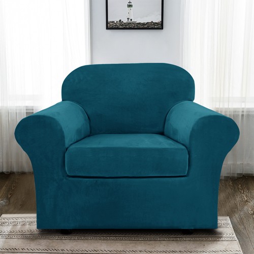 Terciopelo Elástico 2 Piezas Silla Cubierta Sillón Slipcover Silla Sofá Cubierta con Brazo - Imagen 55 de 90