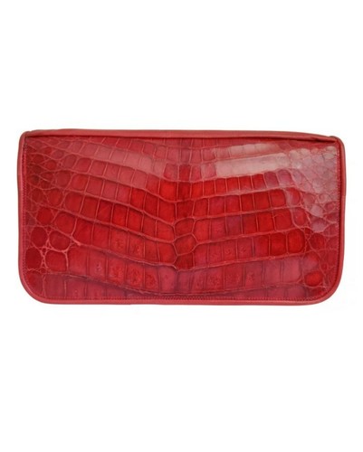 Exceptional Genuine Caiman Alligator Leather Clutch Bag Industria Argentina VTG - Picture 2 of 12