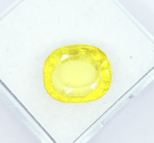 Gema de zafiro amarillo natural de 8,97 quilates certificada piedra preciosa suelta forma ovalada - Imagen 10 de 10