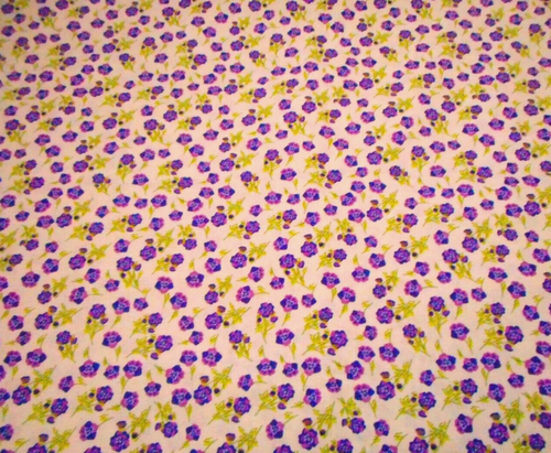 Quilt Fabric 1 1/4 Yard SALE PURPLE Lavender Grn Floral White Premium Cotton #PC - Picture 2 of 2