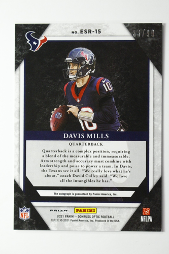 Autógrafos Donruss Optic Elite Series Rookies 2021 Davis Mills/99 ESR-15 - Imagen 2 de 2