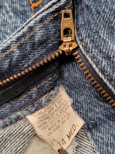 Vtg Lee Riders Women 30x27.5 (Tag 14 Med) Union USA 80's 90s Mom Jeans Acid Wash - Picture 8 of 12