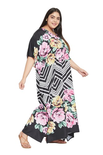 Women Kaftan Casual Maxi Dress Kimono Sleeve Evening Gown Beachwear Sundress - Picture 294 of 452