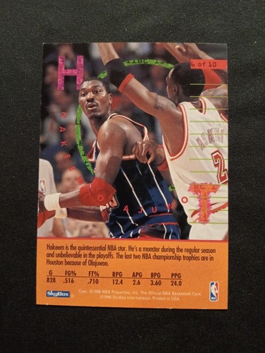 1995-96 Hakeem Olajuwon Skybox Hot List Foil INSERT - Picture 2 of 3