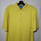 Footjoy Polo Shirt Men Small Yellow Short Sleeve Golf Apparel Fj