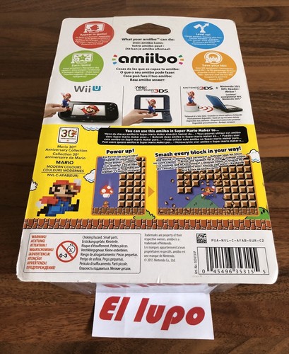 AMIIBO MARIO PIXEL COULEURS MODERNES 30 TH SUPER MARIO BROS NEUF NINTENDO WII U - Picture 2 of 2