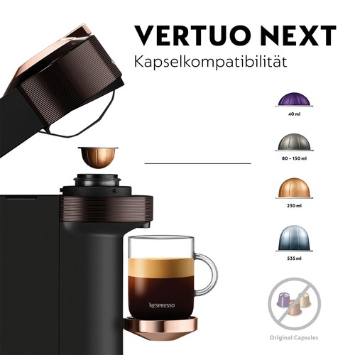Nespresso Relove Vertuo Next Premium Rich Brown Kapselmaschine Kaffeemaschine - Bild 11 von 12
