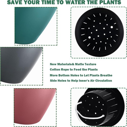 6 Pack 67 Inch Self Watering Planters Indoor Pots For African Violets Herbs - Picture 6 of 8